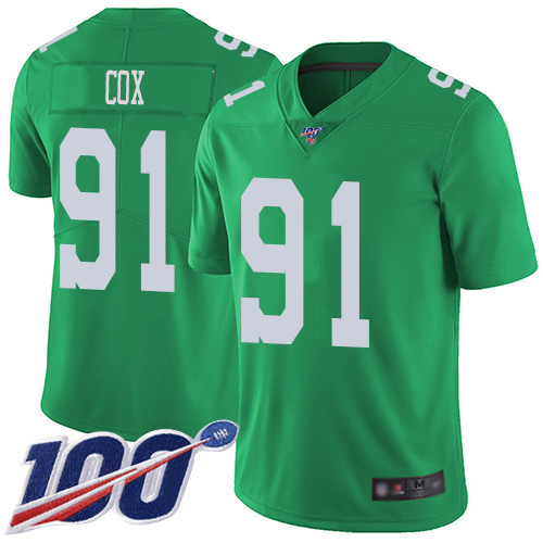 Men Philadelphia Eagles #91 Fletcher Cox Limited Green Rush Vapor Untouchable NFL Jersey 100th Season->nfl t-shirts->Sports Accessory